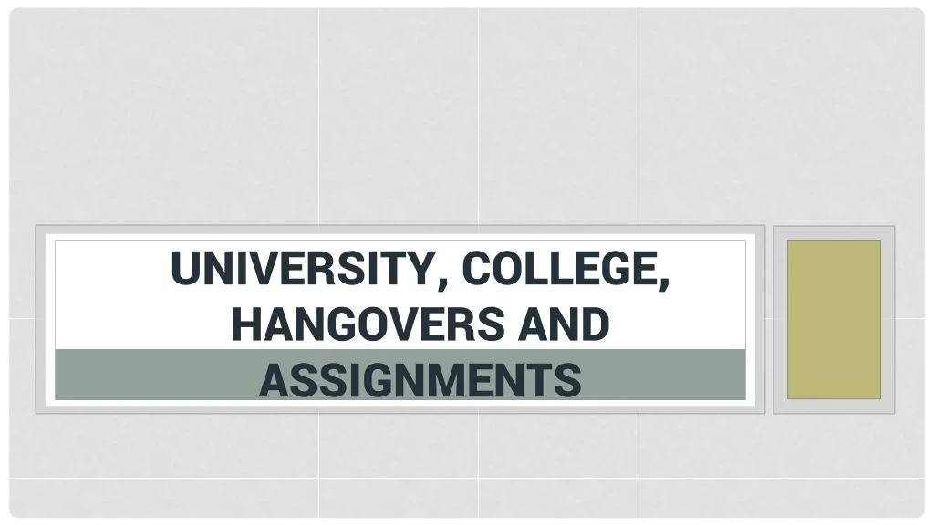 university college hangovers and assignments