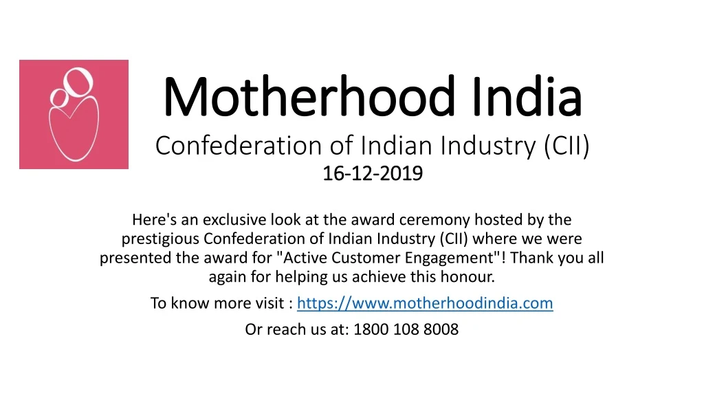 motherhood india confederation of indian industry cii 16 12 2019