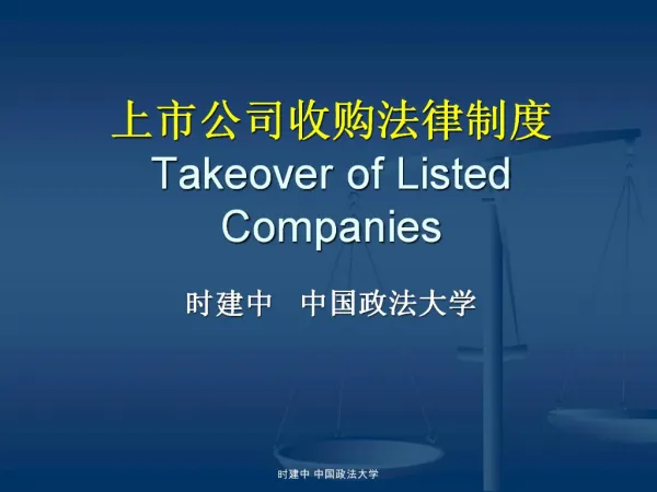 Takeover of Listed Companies