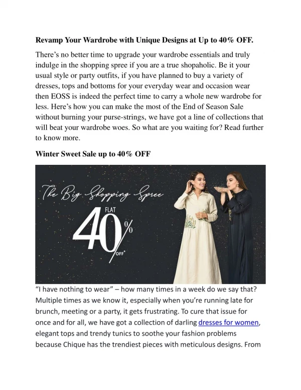 revamp your wardrobe with unique designs