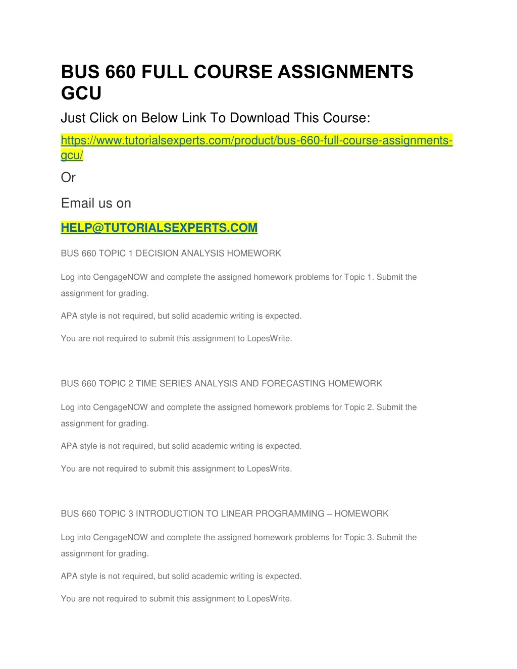 bus 660 full course assignments gcu just click