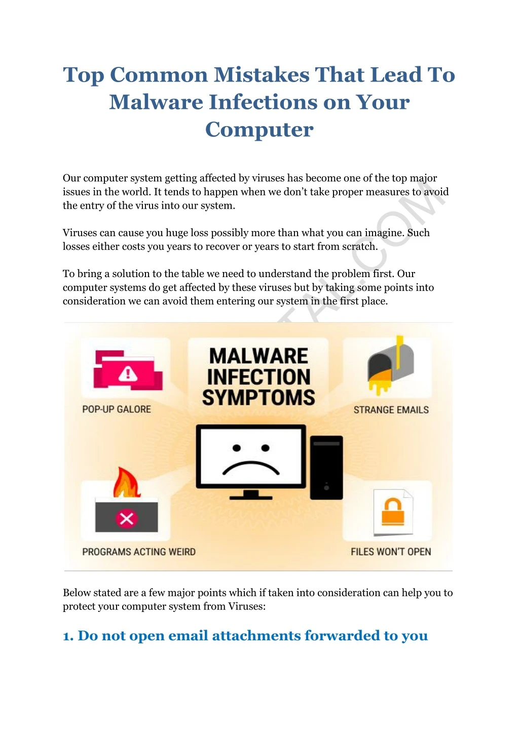 top common mistakes that lead to malware