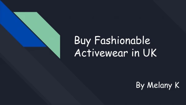 Buy Fashionable Activewaear in UK