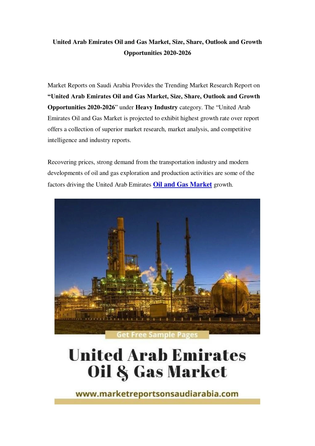 united arab emirates oil and gas market size