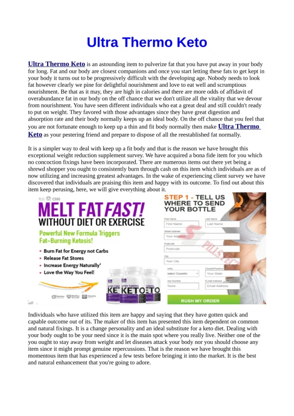 Don't Fall For This Ultra Thermo Keto Scam