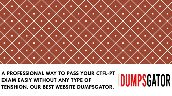 Latest CTFL-PT Questions Dumps