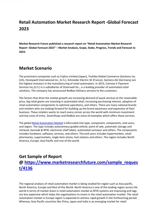 retail automation market research report global