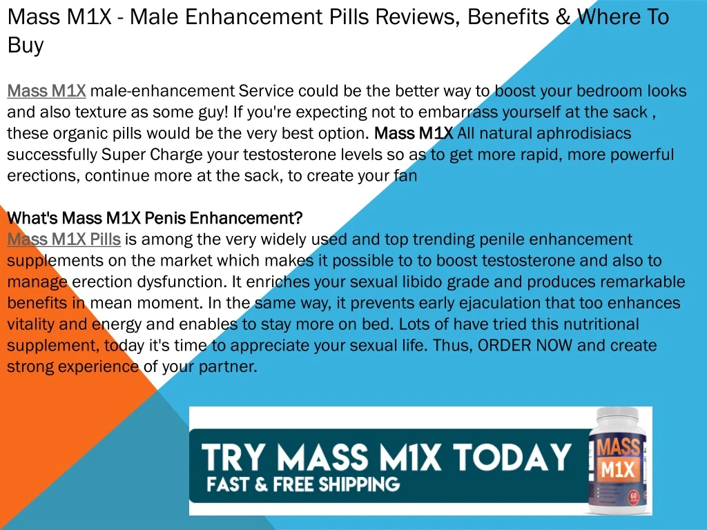 mass m1x male enhancement pills reviews benefits