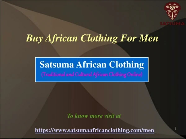 Buy African Clothing for Men at the best price