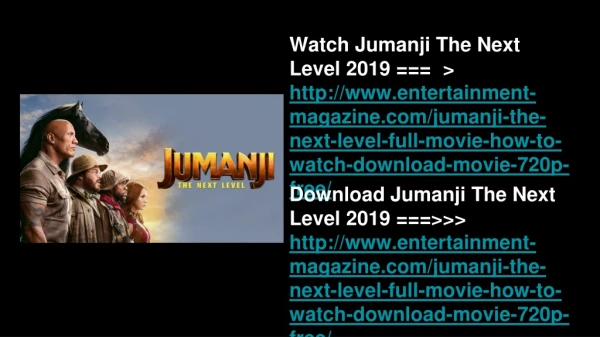 Download and Watch Jumanji The Next Level Full Movie