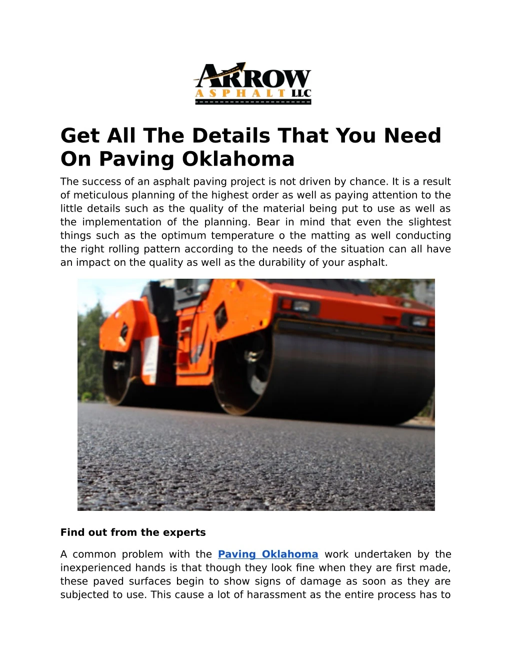 get all the details that you need on paving
