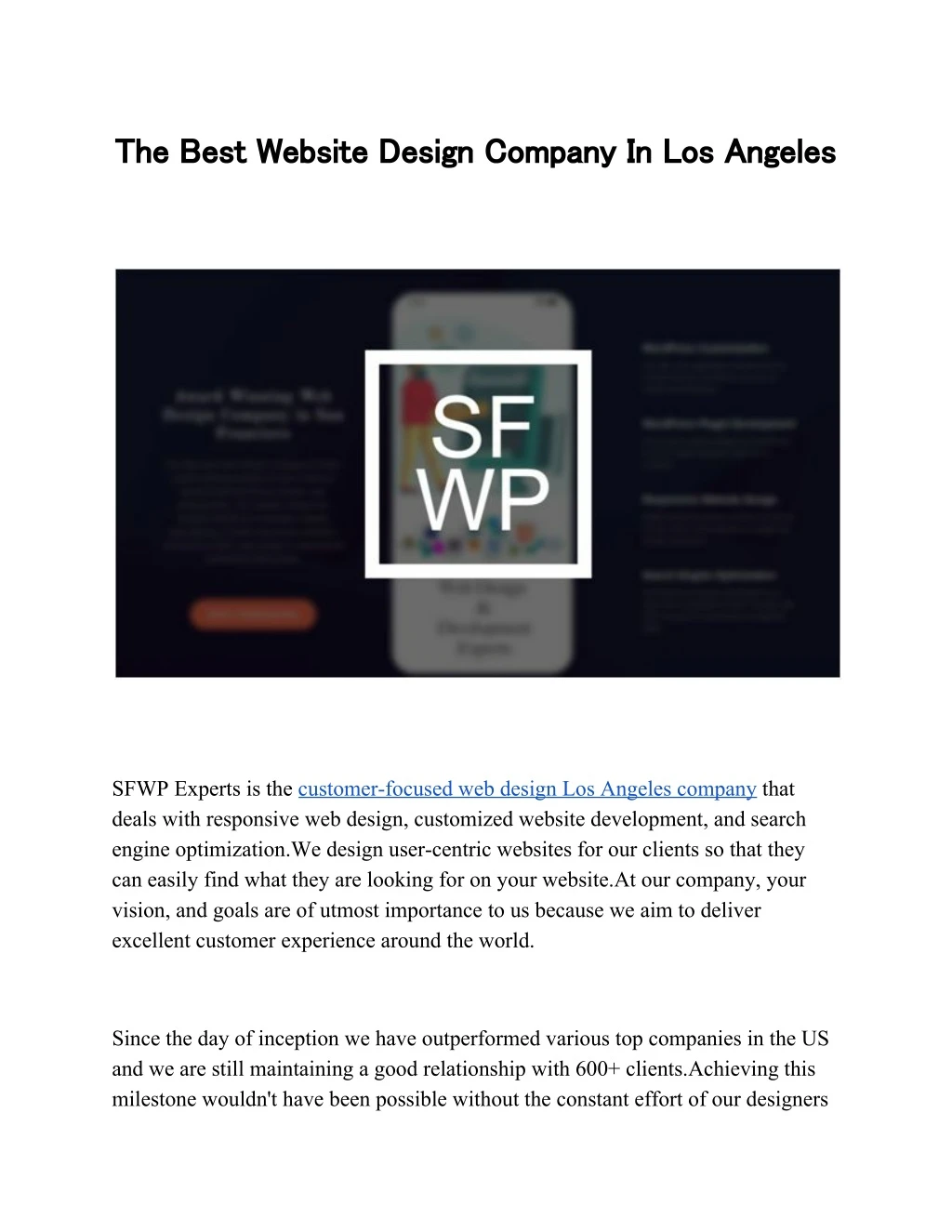 the best website design company in los angeles