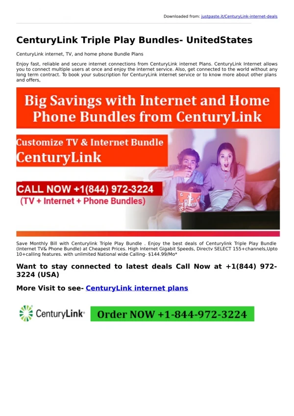 CenturyLink TV - Internet Deals in United States