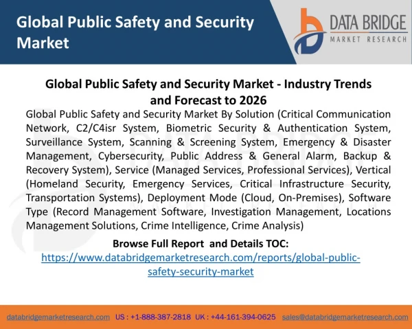 Global Public Safety and Security Market - Industry Trends and Forecast to 2026