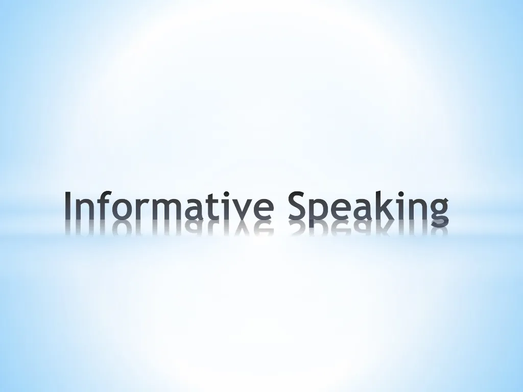 informative speaking