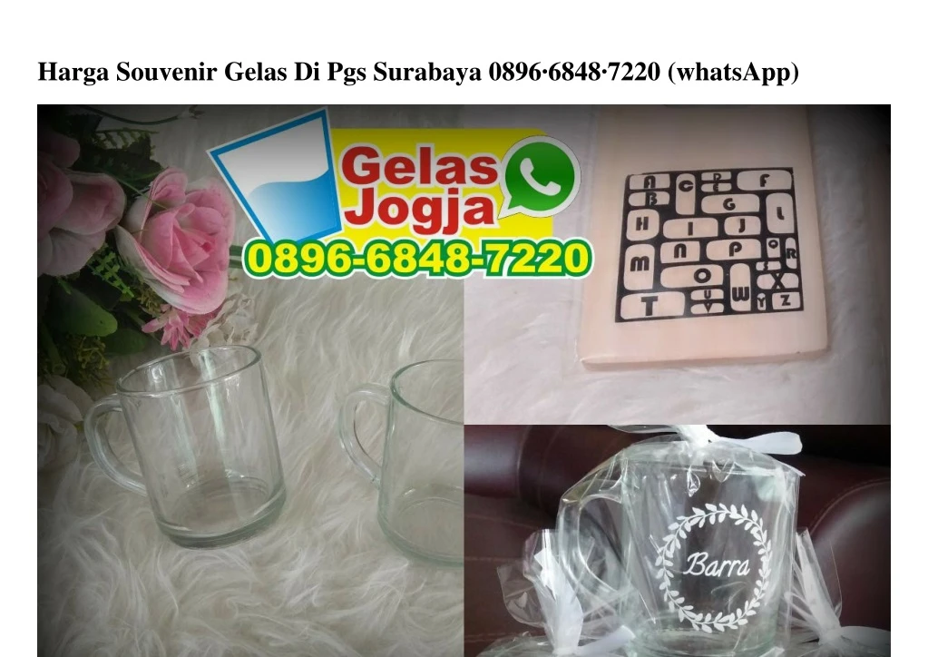 harga souvenir gelas di pgs surabaya 0896 6848