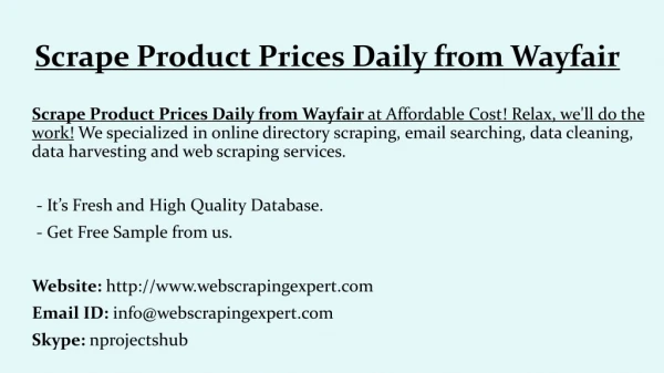 scrape product prices daily from wayfair