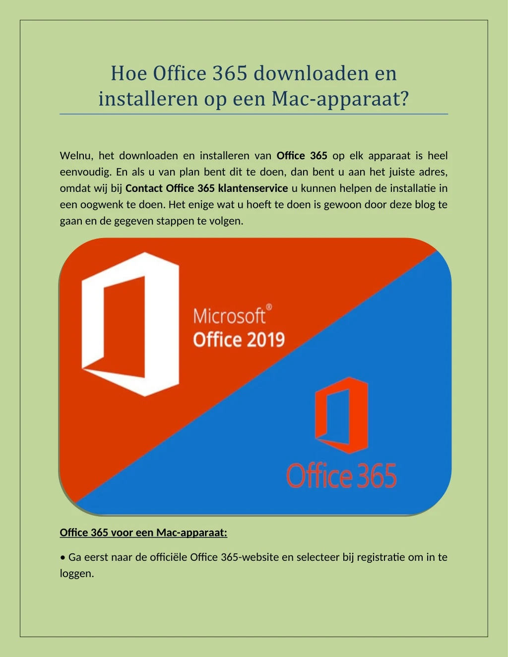 hoe office 365 downloaden en installeren