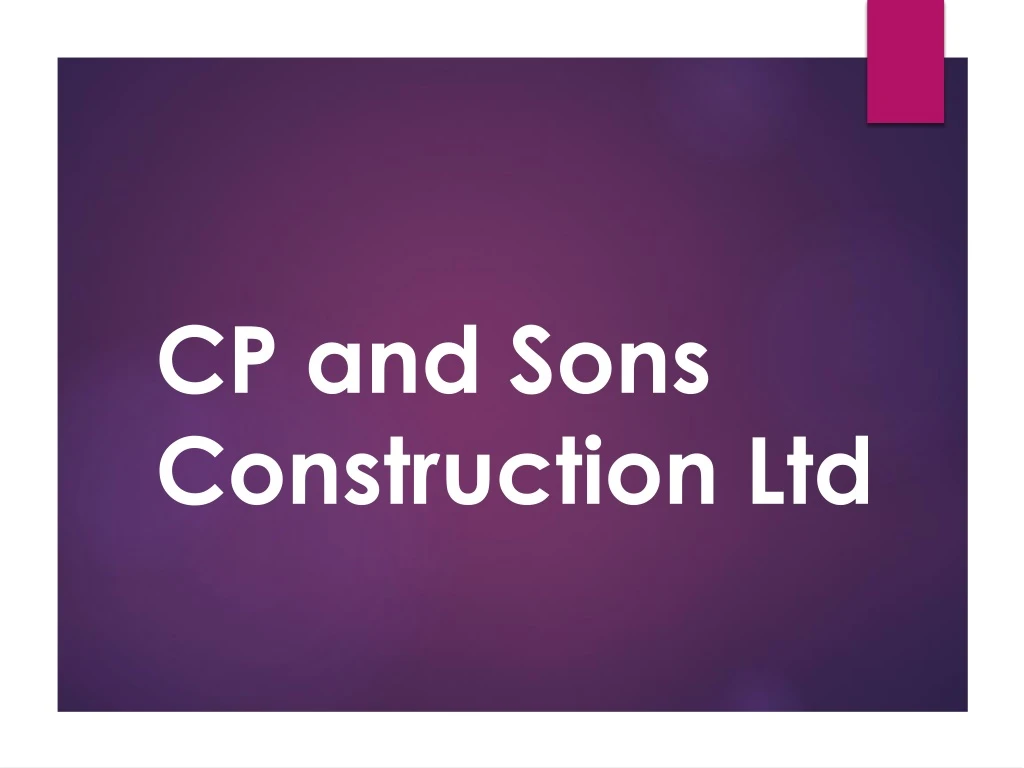 cp and sons construction ltd
