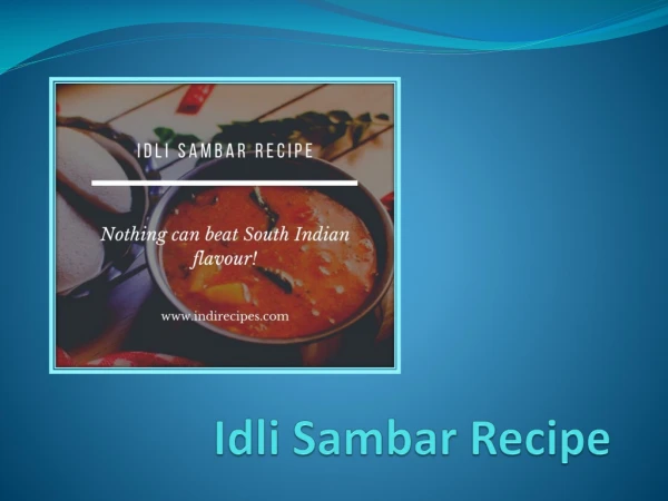 idli sambar recipe
