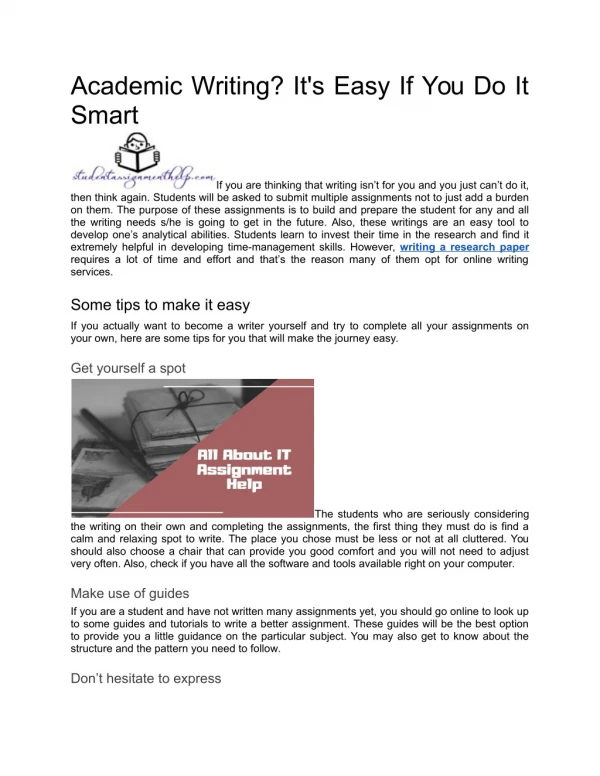 academic writing it s easy if you do it smart