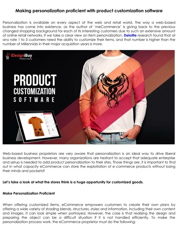 making personalization proficient with product