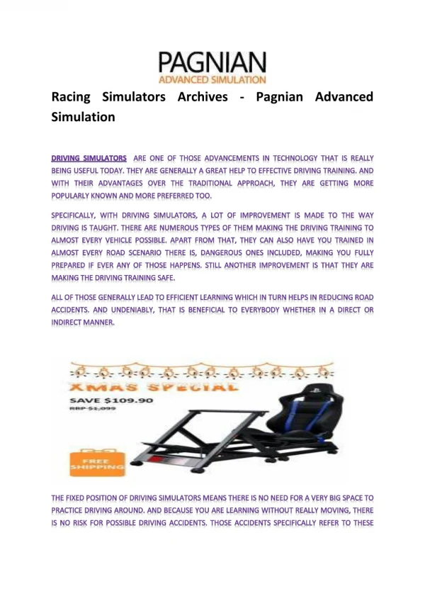 Driving Simulator | Buy Driving Simulator online – Pagnian