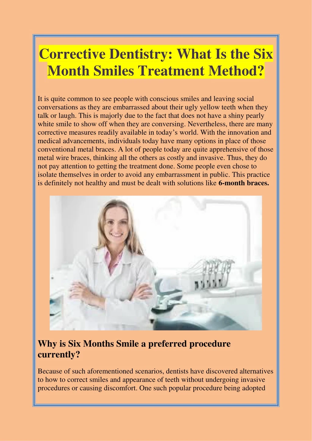 corrective dentistry what is the six month smiles