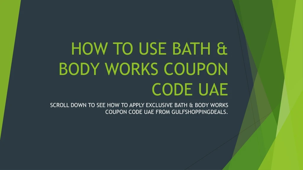 how to use bath body works coupon code uae