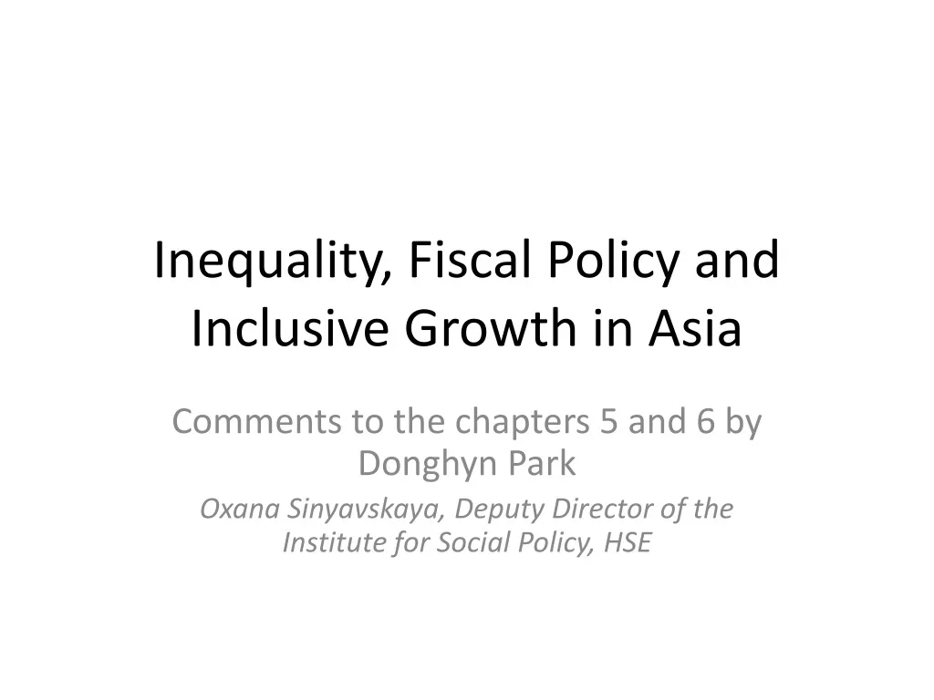 inequality fiscal policy and inclusive growth in asia