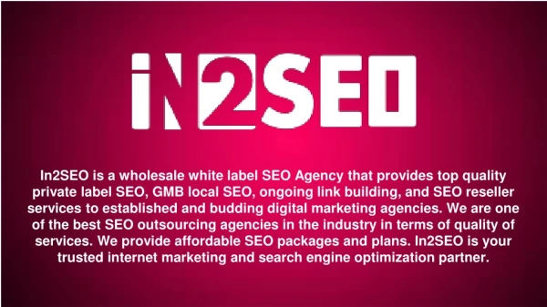 in2seo is a wholesale white label seo agency that