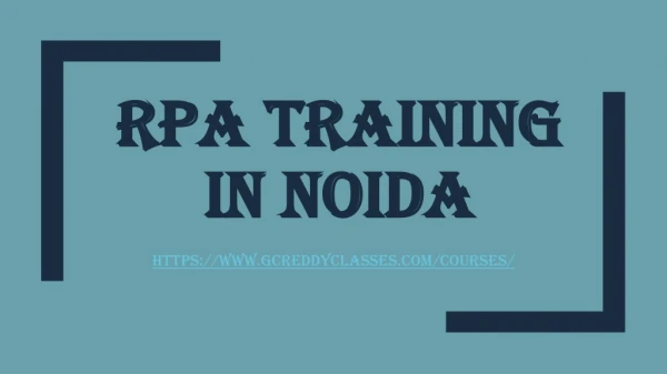 rpa training in noida