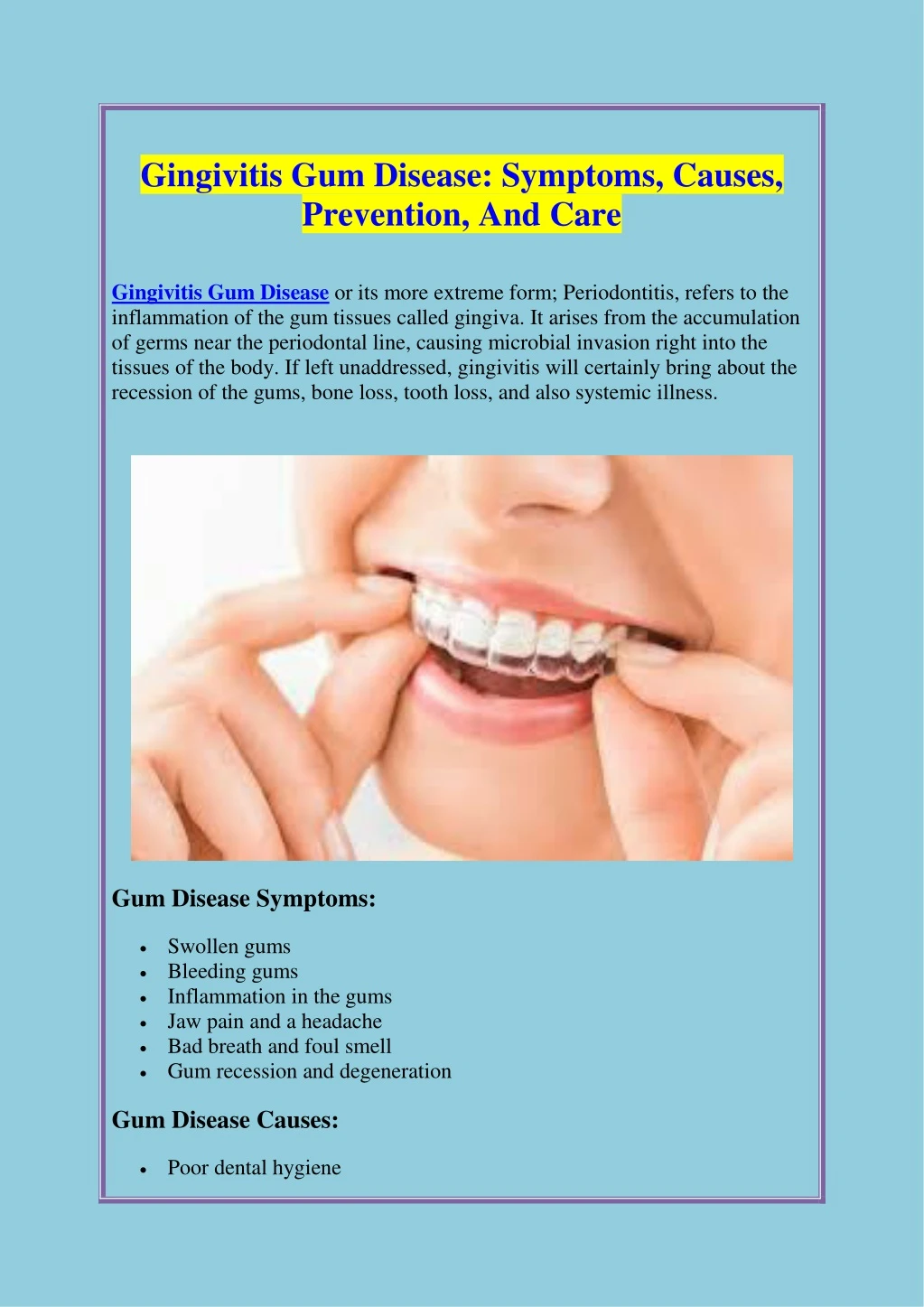 gingivitis gum disease symptoms causes prevention
