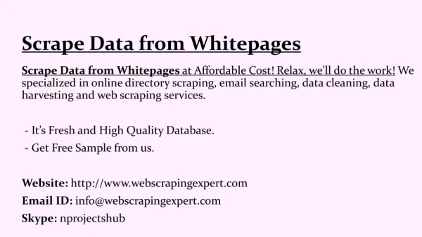 Scrape Data from Whitepages