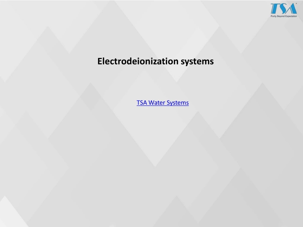 electrodeionization systems