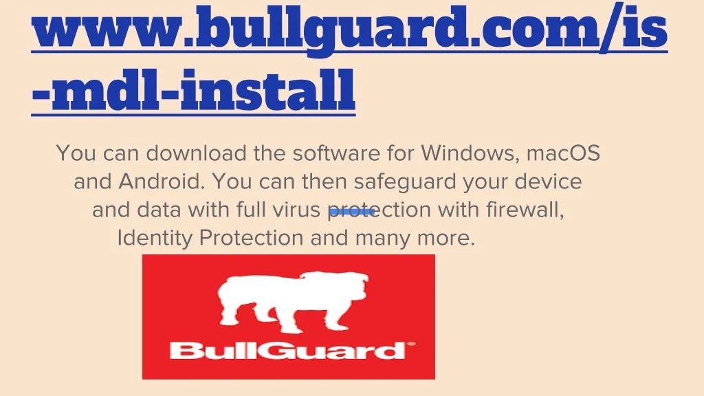 www bullguard com is mdl install