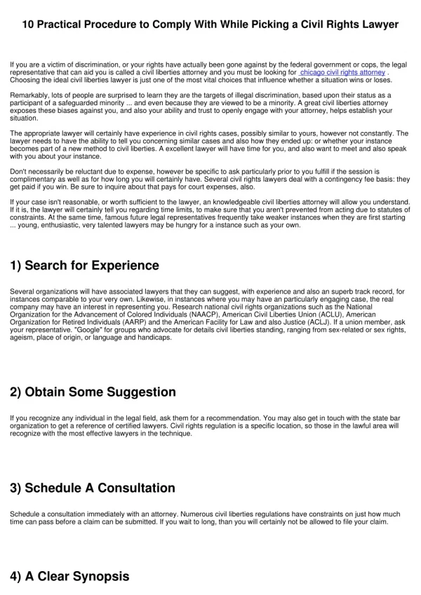 10 practical procedure to comply with while