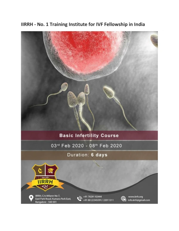 iirrh no 1 training institute for ivf fellowship