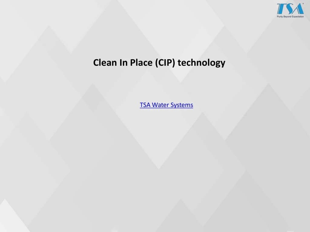 clean in place cip technology