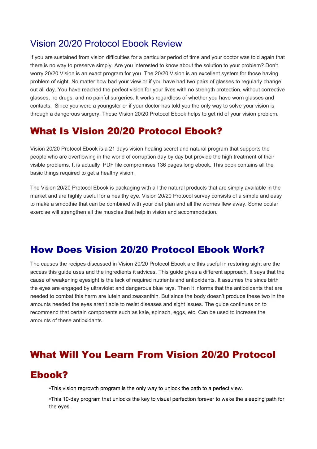 vision 20 20 protocol ebook review