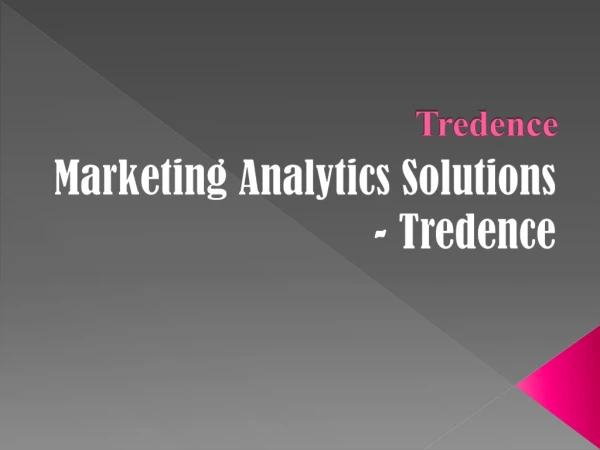 Marketing Analytics Services - Tredence