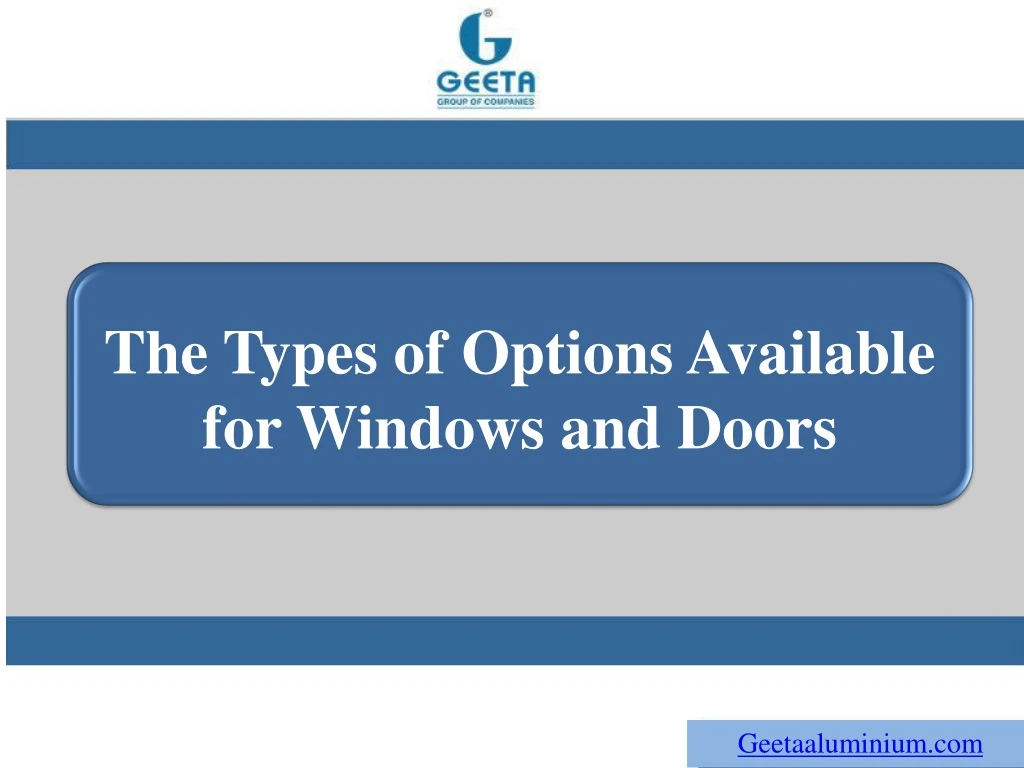 the types of options available for windows