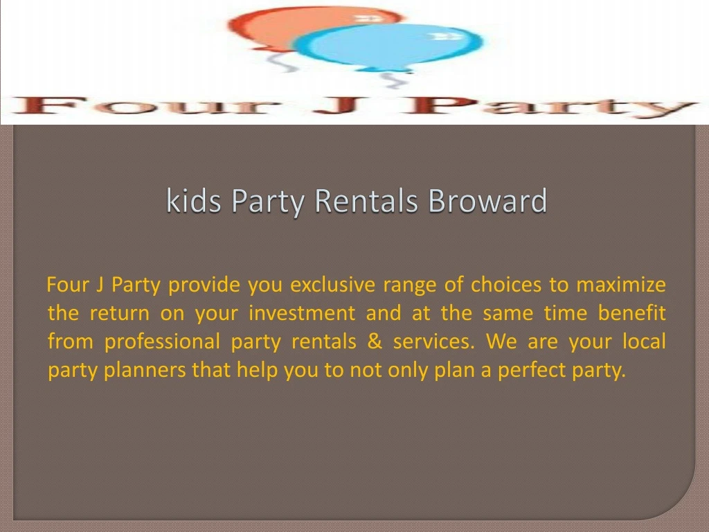kids party rentals broward