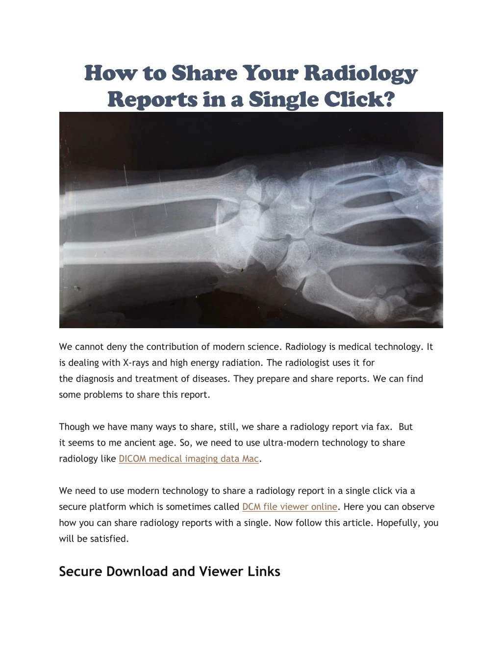 how to share your radiology reports in a single