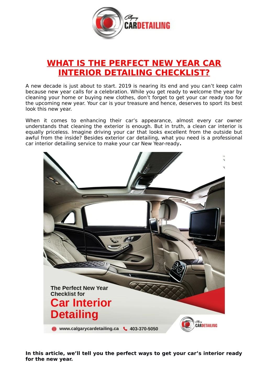 what is the perfect new year car interior