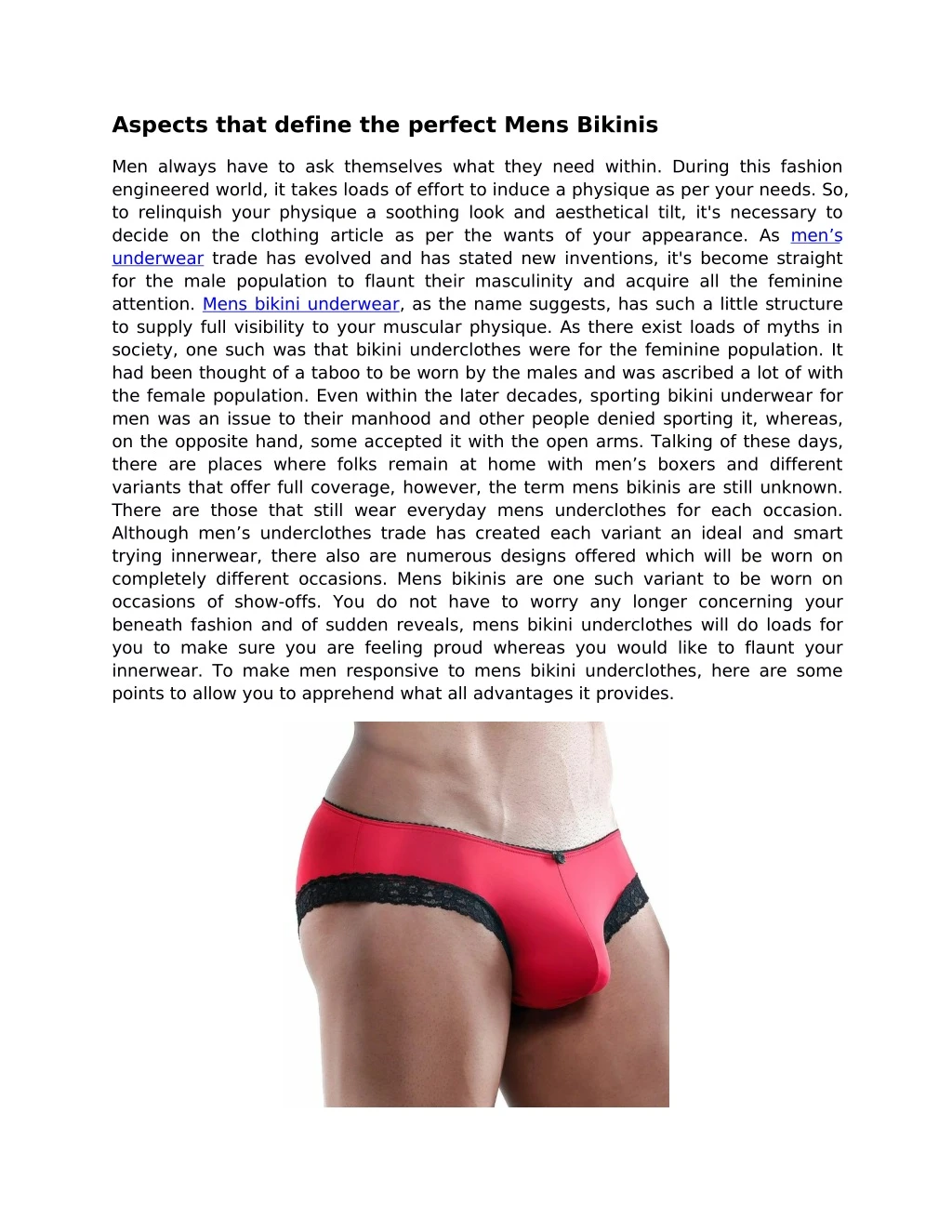 aspects that define the perfect mens bikinis