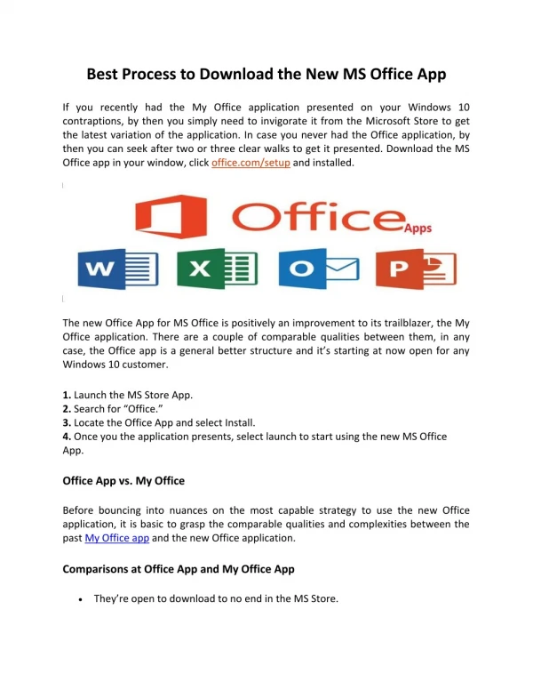 best process to download the new ms office app