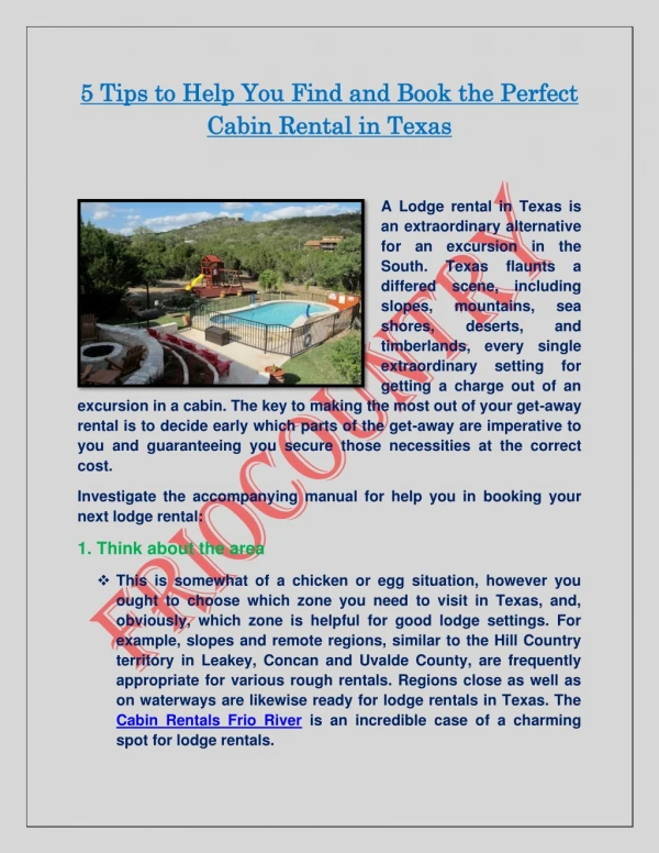 5 Tips To Help You Find and Book The Perfect Cabin Rental in Texas