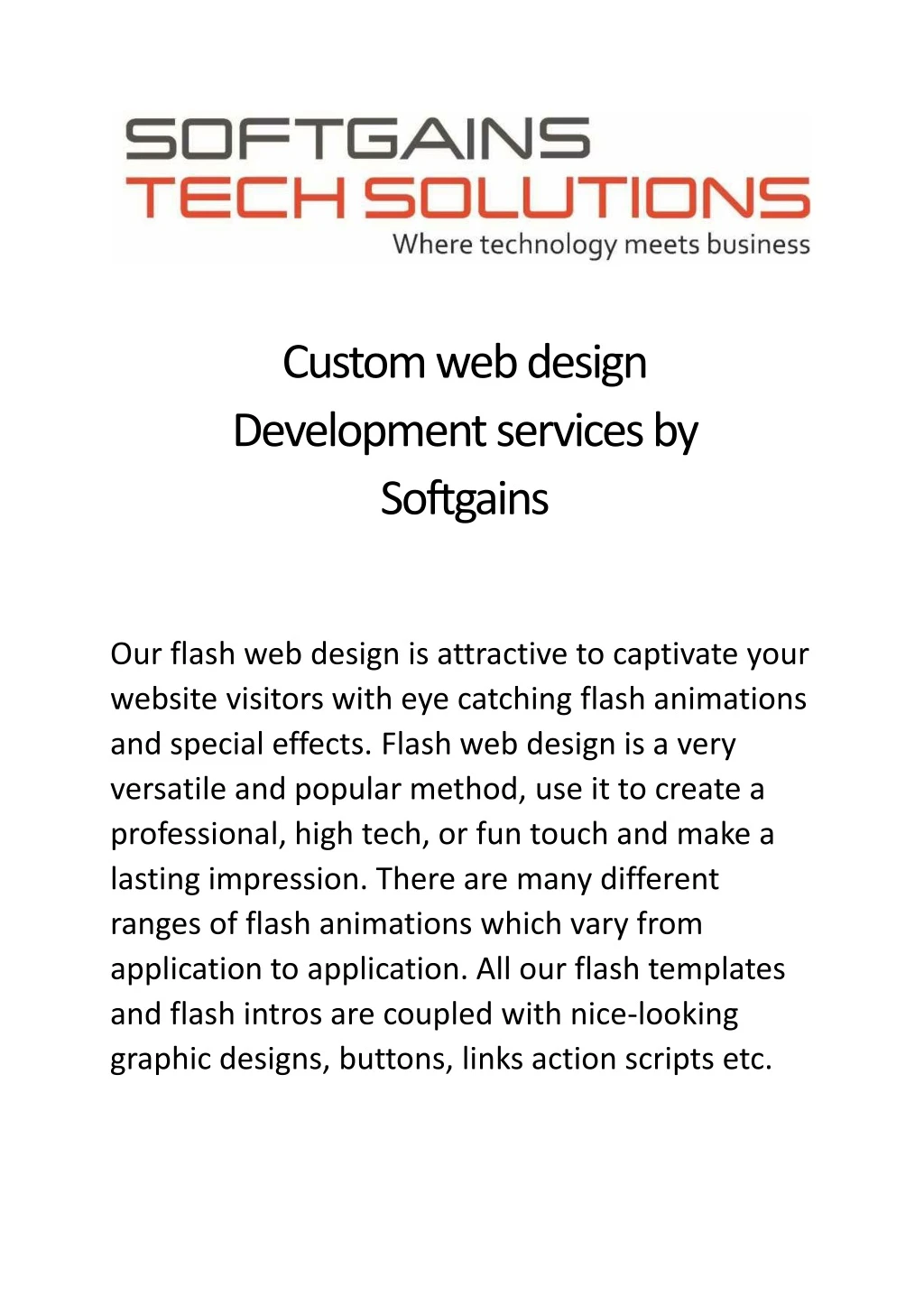 custom web design development services