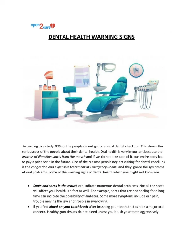 Dental Health Warning Signs